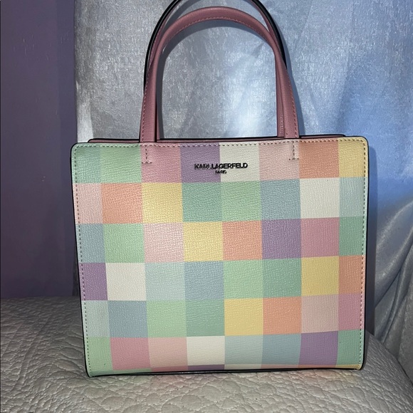 Karl Lagerfeld Handbags - Karl Lagerfeld Pink and Yellow Geometric Tote